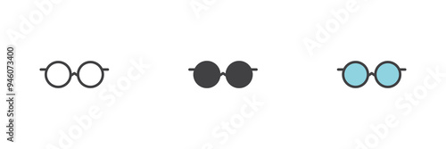 Eye Glasses different style icon set