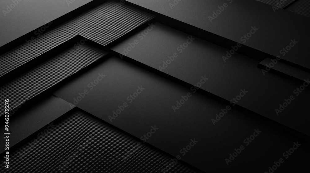 Abstract layered black geometric design with clean lines and sharp angles, creating a minimalist and modern aesthetic with depth and shadow Abstract layered black geometric design with clean lines and sharp angles, creating a minimalist and modern aesthetic with depth and shadow
