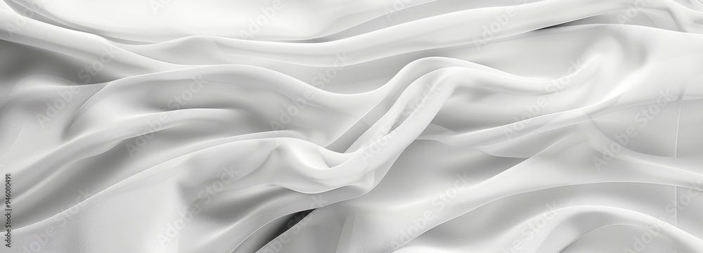 Abstract White Fabric Draped in Soft Waves Abstract White Fabric Draped in Soft Waves