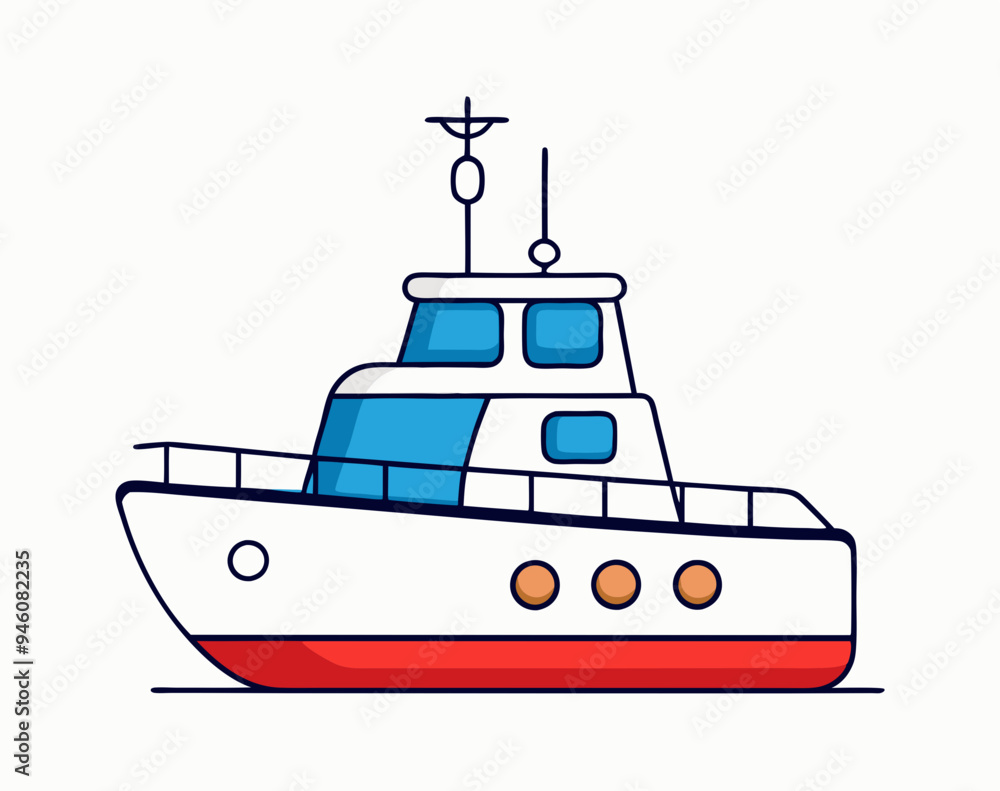 Motor yacht stock illustration