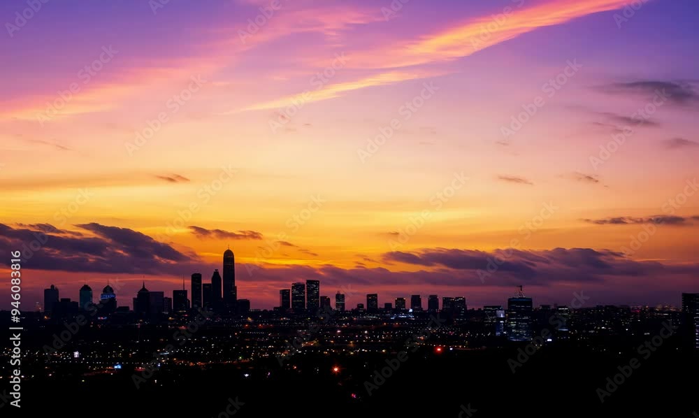breathtaking sunset cloudscape over a modern city breathtaking sunset cloudscape over a modern city