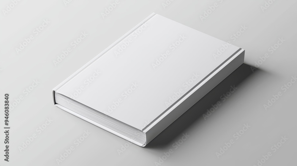 A minimalist book mock-up lying flat, with the cover and spine visible against a plain background A minimalist book mock-up lying flat, with the cover and spine visible against a plain background