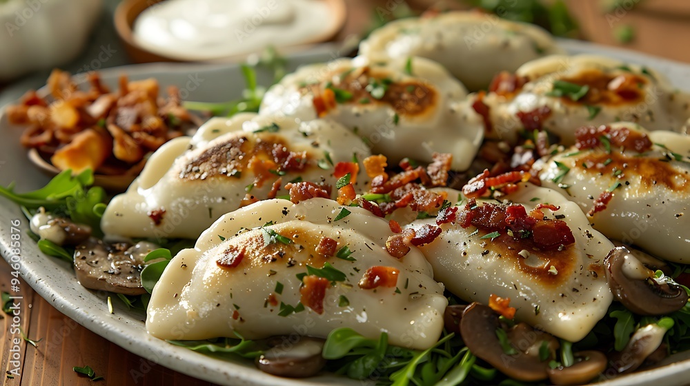 Pierogi Feast: Traditional Polish Dumplings with Festive Decor Pierogi Feast: Traditional Polish Dumplings with Festive Decor