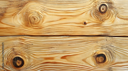 Close-up of two weathered wooden planks with knots.