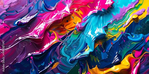 Multicolored abstract artwork blending vibrant hues in a seamless fusion of colors, inspiring creativity and visual harmony.