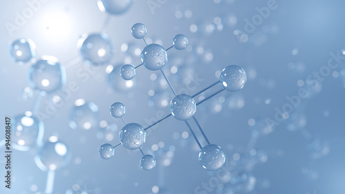 methylsulfonylmethane molecular structure 3d, sulfones, structural chemical formula view from a microscope