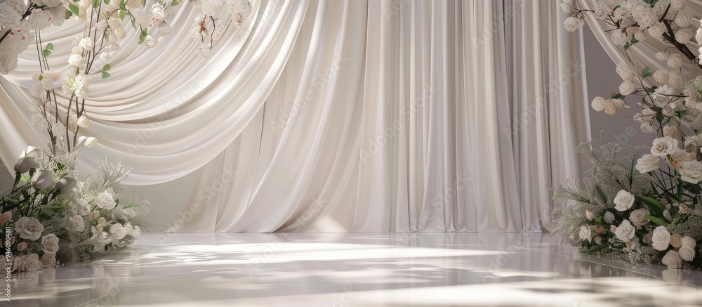 Luxury satin backdrop Wedding theme. Copy space image. Place for adding text and design Luxury satin backdrop Wedding theme. Copy space image. Place for adding text and design
