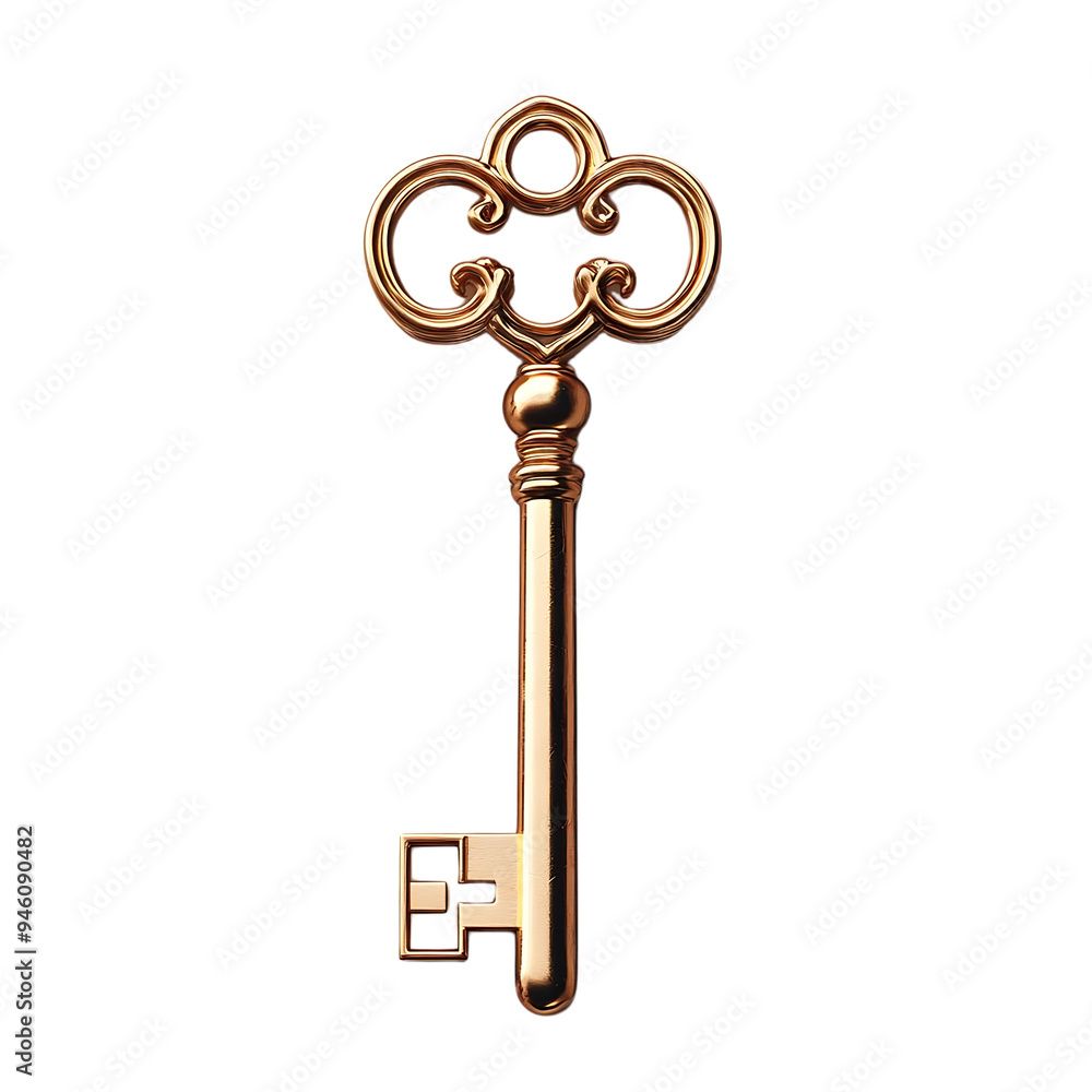 An Ornate Golden Key with a Transparent Background, Ideal for Design Projects, Digital Art, and Decorative Purposes. An Ornate Golden Key with a Transparent Background, Ideal for Design Projects, Digital Art, and Decorative Purposes.