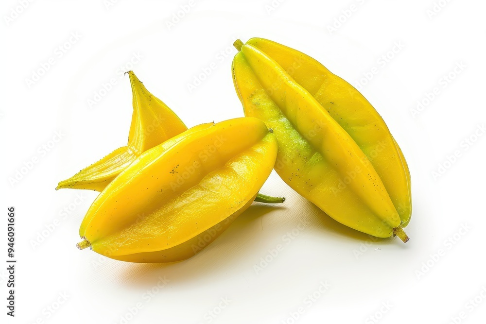 Fresh star fruit on white background Fresh star fruit on white background
