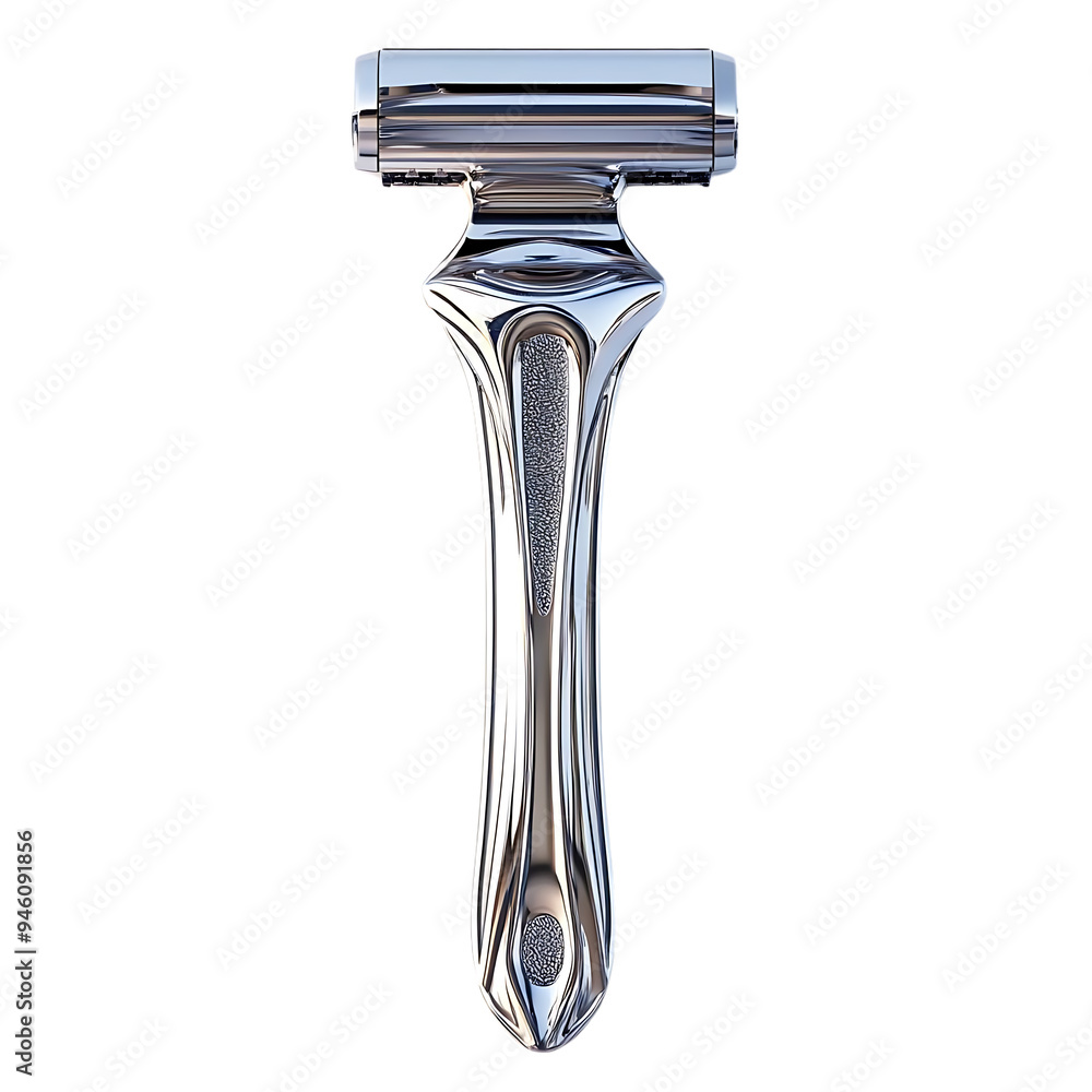 Shiny Chrome Razor Shaves Smoothly with a Transparent Background Shiny Chrome Razor Shaves Smoothly with a Transparent Background