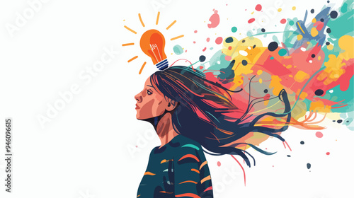 Bright Ideas: Mixed Media Flat Vector Illustration