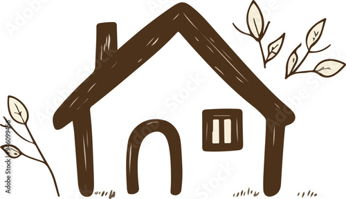 Simple Rustic House Illustration