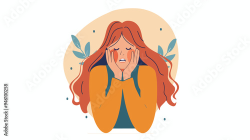 Distressed Female Expressing Desperation and Anxiety