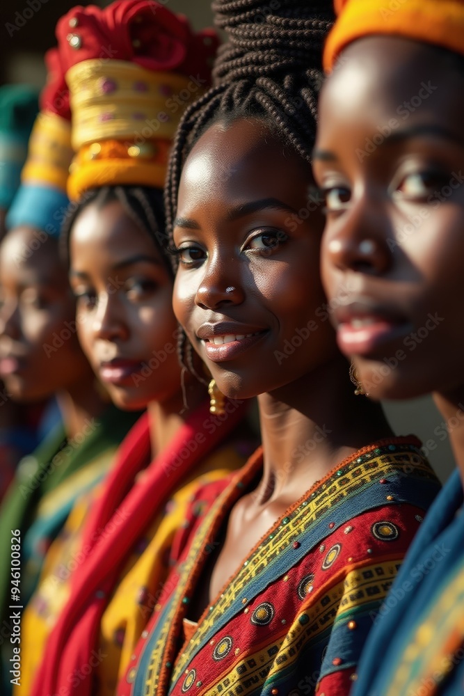 Fototapeta premium Portrait of diverse people in traditional clothing