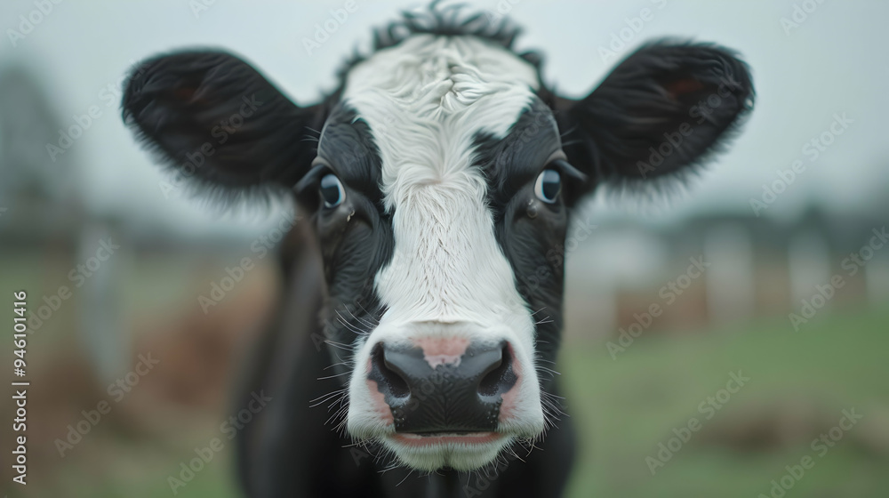 Funny Cow Looks Into The Camera Representing The Funny Cow Looks Into The Camera Representing The