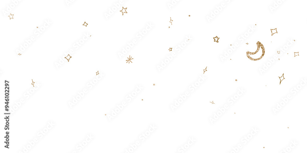 Fototapeta premium Gold celestial png overlay, transparent background