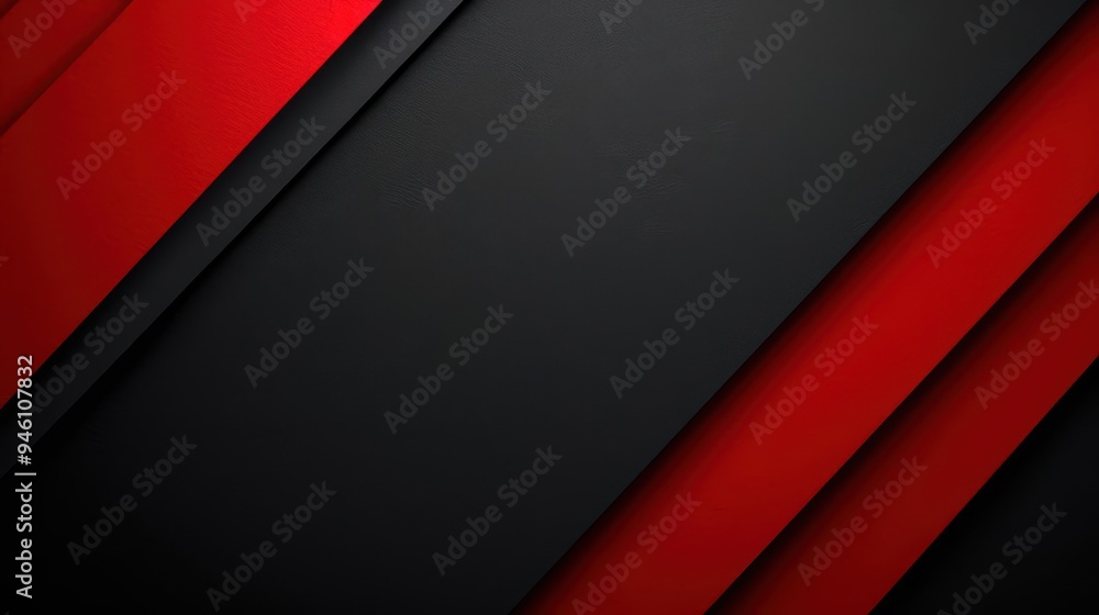 Modern Abstract Background with Red and Black Diagonal Stripes and Geometric Shapes Modern Abstract Background with Red and Black Diagonal Stripes and Geometric Shapes