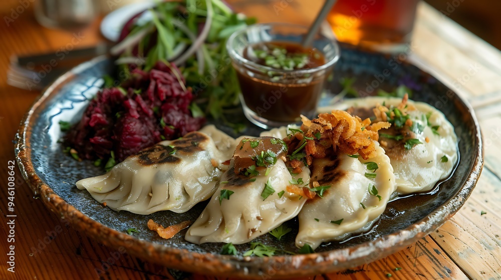 Pierogi Feast: Traditional Polish Dumplings with Festive Decor Pierogi Feast: Traditional Polish Dumplings with Festive Decor