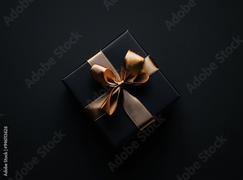 With a dark background and textured bow and feathers, craft gift box creates a romantic luxury atmosphere, perfect for birthday, anniversary gifts.