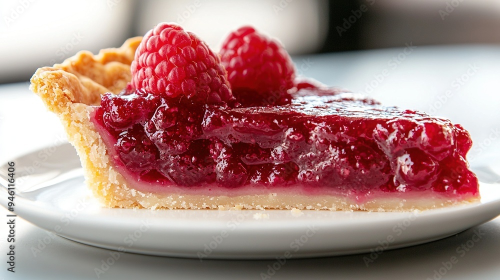 A slice of raspberry cheesecake on a white plate with a fork and a cup of coffee in the background A slice of raspberry cheesecake on a white plate with a fork and a cup of coffee in the background