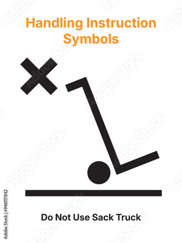 Packaging Symbols. Handling Instruction Symbols. Do Not Use Sack Truck. Упаковочные символы. Символы инструкций по обращению. Не используйте мешкотранспортёр.