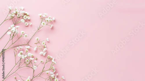 Wallpaper Mural White minimalist romantic flower background. A serene and elegant display of delicate blooms against a pure white backdrop. Symbolizing simplicity and beauty. Torontodigital.ca