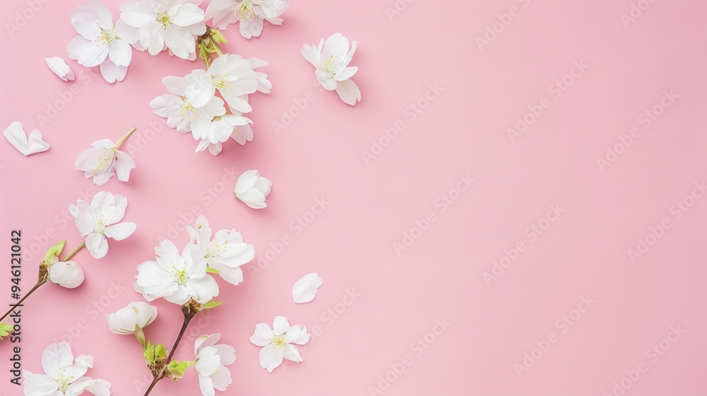 White minimalist romantic flower background. A serene and elegant display of delicate blooms against a pure white backdrop. Symbolizing simplicity and beauty. White minimalist romantic flower background. A serene and elegant display of delicate blooms against a pure white backdrop. Symbolizing simplicity and beauty.