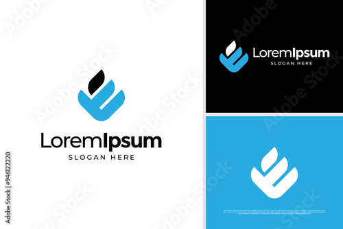 Abstract letter E business logo vector design template