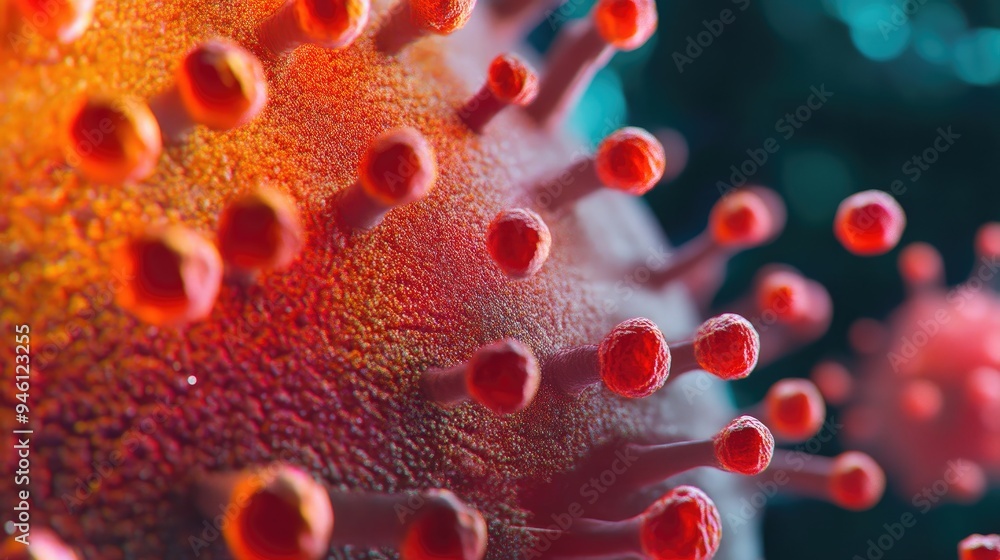 Detailed Microscopic Image of Virus Structure Detailed Microscopic Image of Virus Structure