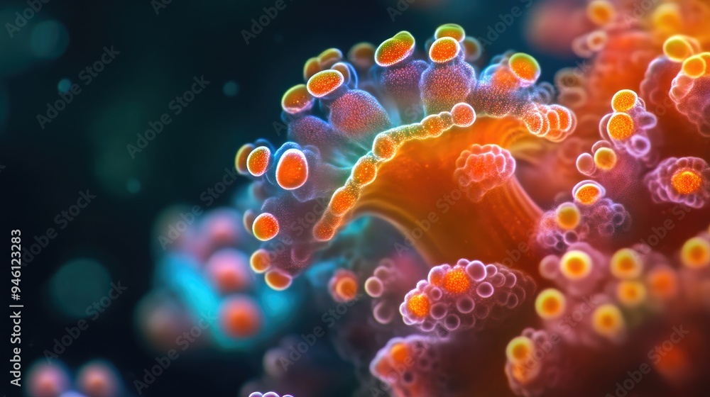 Close-Up View of Microscopic Virus Particles Close-Up View of Microscopic Virus Particles