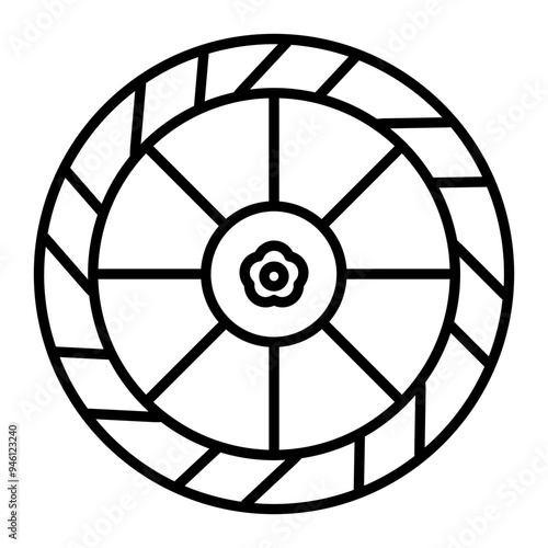 Brake disc icon. outline icon