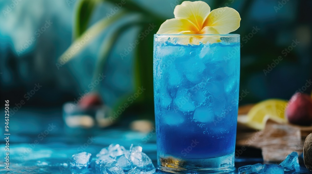 Exotic Blue Curaçao Beverage Perfect for Summer Exotic Blue Curaçao Beverage Perfect for Summer