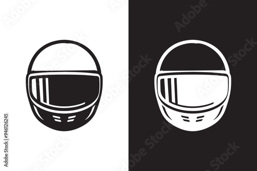 Motorcycle Helmet icon Silhouette Illustration
