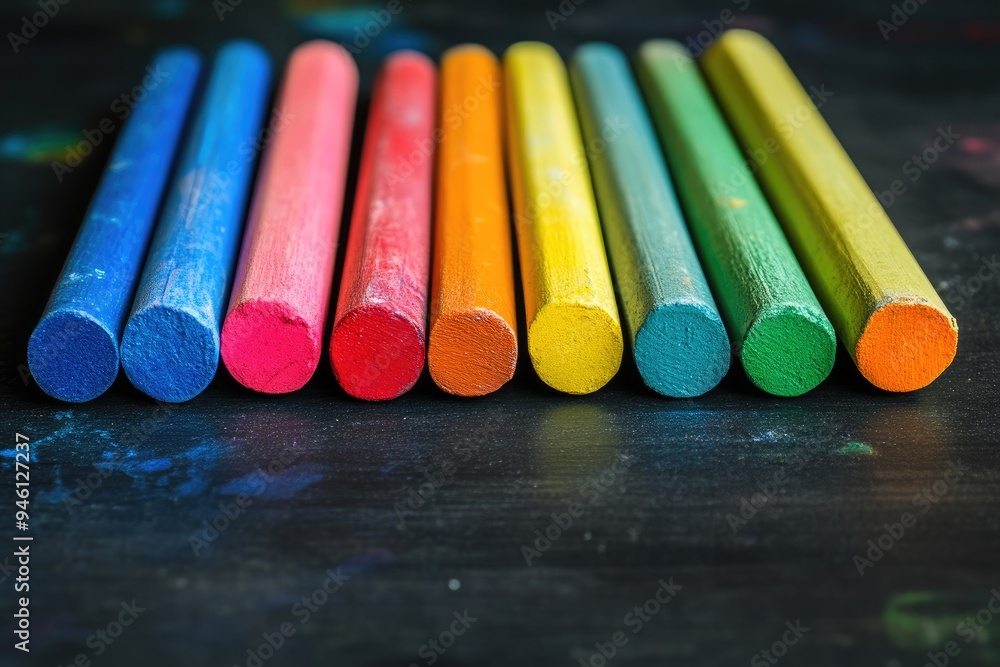 Artistic Collection of Chalk Sticks Displayed Artistic Collection of Chalk Sticks Displayed