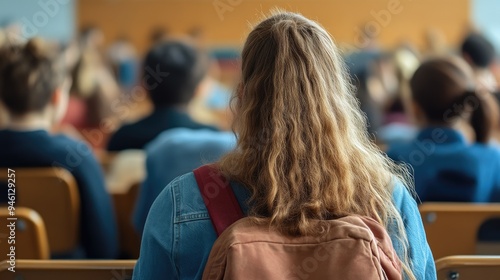 University Students Sitting in Classroom Setting