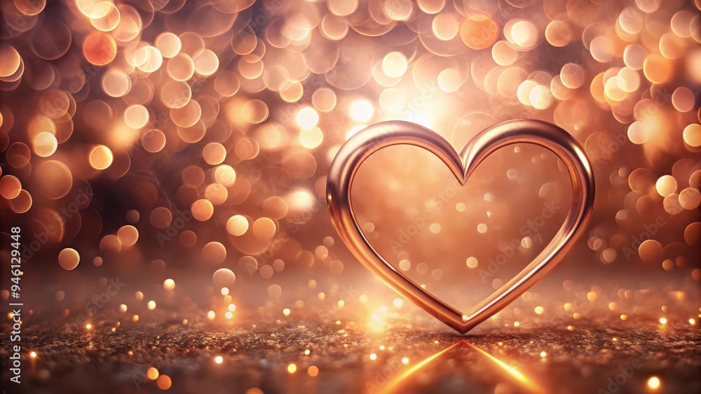 Rose gold heart shape abstract bokeh background with a glowing texture perfect for Valentine's Day celebration Rose gold heart shape abstract bokeh background with a glowing texture perfect for Valentine's Day celebration
