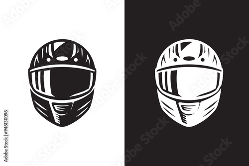 Motorcycle Helmet icon Silhouette Illustration