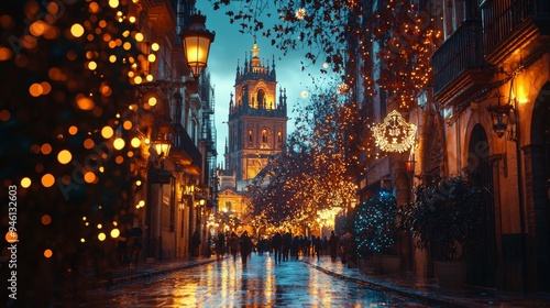 Festive City Street.