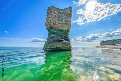 The stacks at the end of the Needles, on the south coast of England. photo