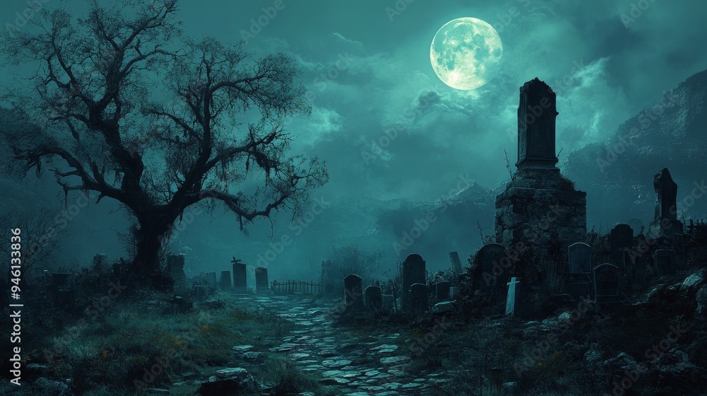 Moonlight Cemetery. Moonlight Cemetery.