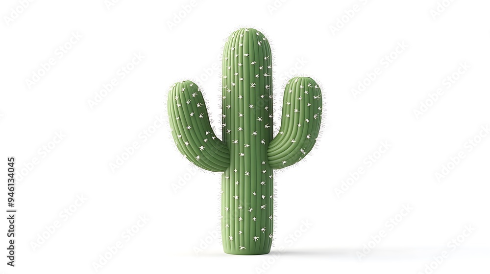 3D Illustration of a Cactus Plant on White Background 3D Illustration of a Cactus Plant on White Background