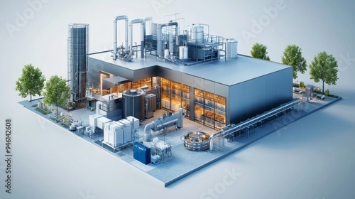 Industrial Plant 3D Model.