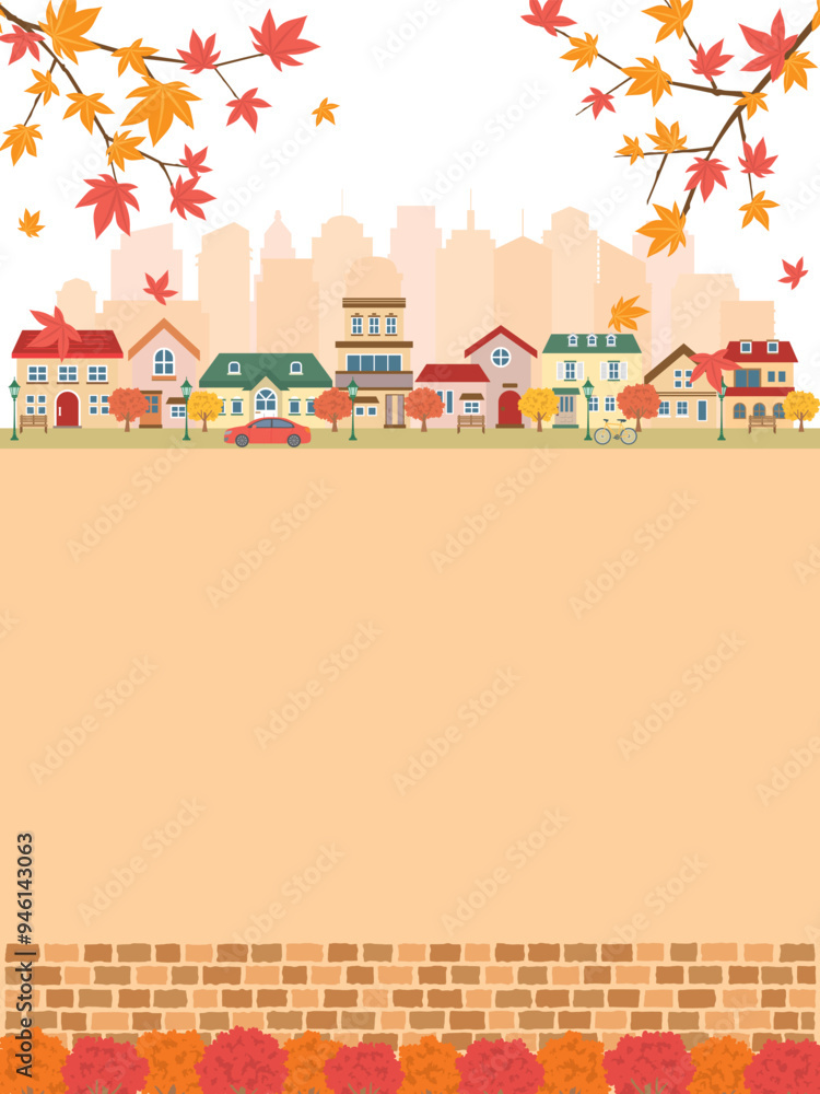 紅葉 秋の街並み 紅葉 秋の街並み