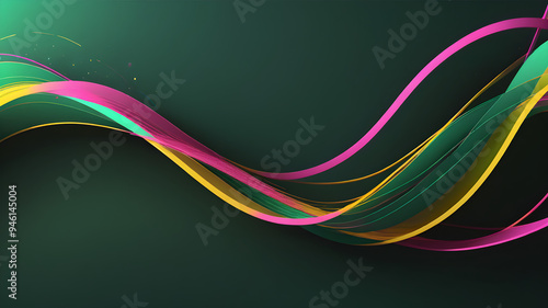 Abstract colorful wave design featuring rainbow curves, dynamic lines, and a vibrant swirl pattern backdrop
