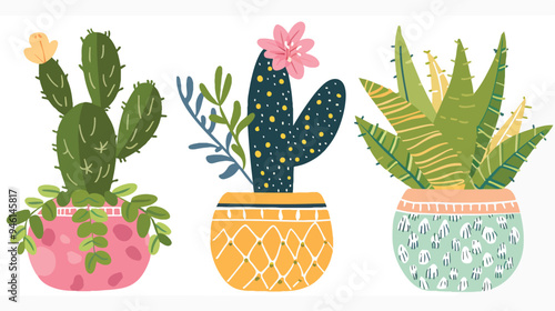 Modern Indoor Tropical Cactus Flower Vase in Stylish House