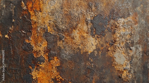 Detailed texture of rust and patina, creating a rugged and weathered look with deep, earthy tones and patterns