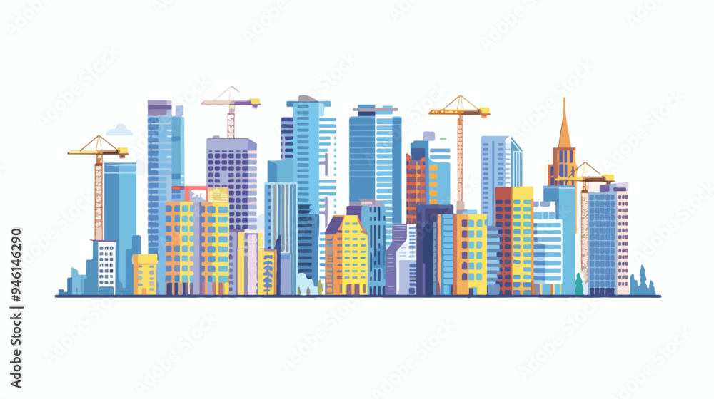 Fototapeta premium Professional Construction Development Project Presentation Vector Illustration