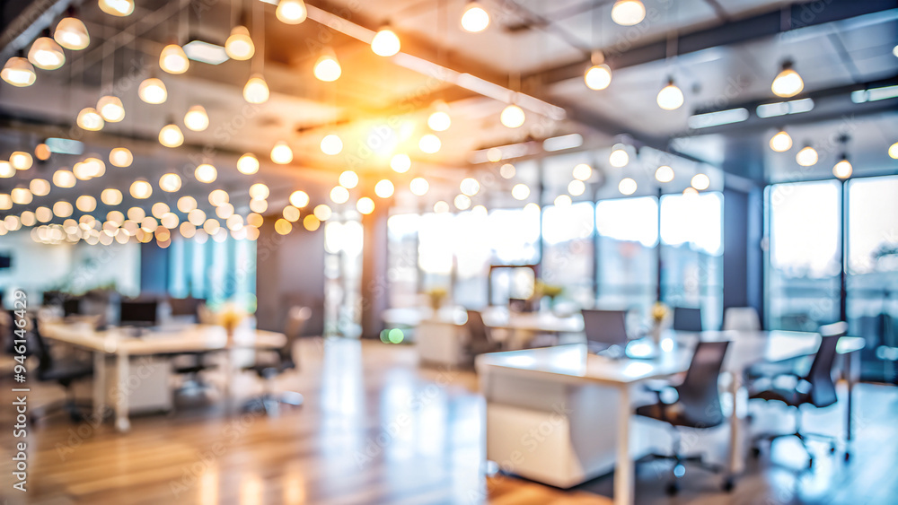 Blurred empty office. Light bokeh on the office interior background for your design.
Blurred empty office. Light bokeh on the office interior background for your design.