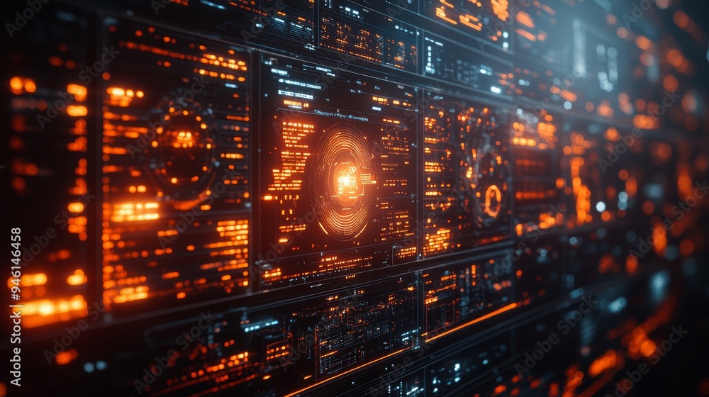 A holographic display showcases the effects of technological advancements on urban settings, featuring vibrant graphics and data visuals. A holographic display showcases the effects of technological advancements on urban settings, featuring vibrant graphics and data visuals.