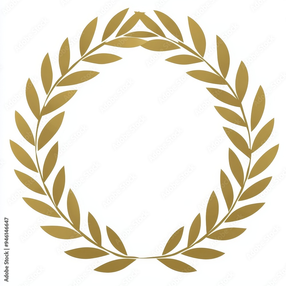 An ornament card icon of the winner's golden wreath on a transparent png background, Vectors 02 An ornament card icon of the winner's golden wreath on a transparent png background, Vectors 02